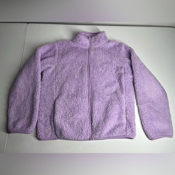 Uniqlo Purple Shaggy Fuzzy Kids Jacket Size 11-12 - Picture 2 of 8